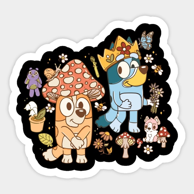 Bluey King Bingo Mushroom Sticker by Inspire Gift